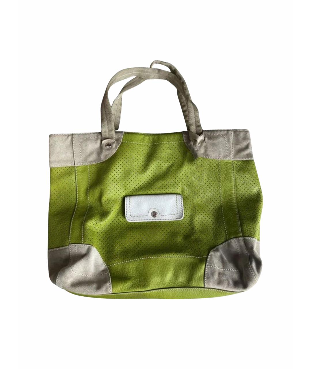 PRADA Зеленая кожаная сумка тоут, фото 1