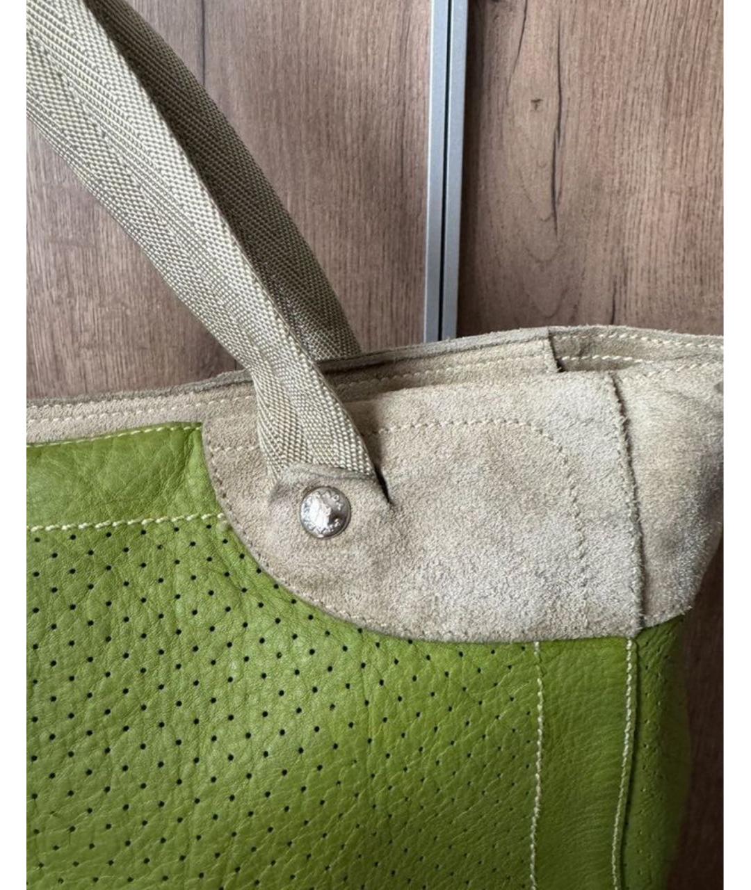 PRADA Зеленая кожаная сумка тоут, фото 5