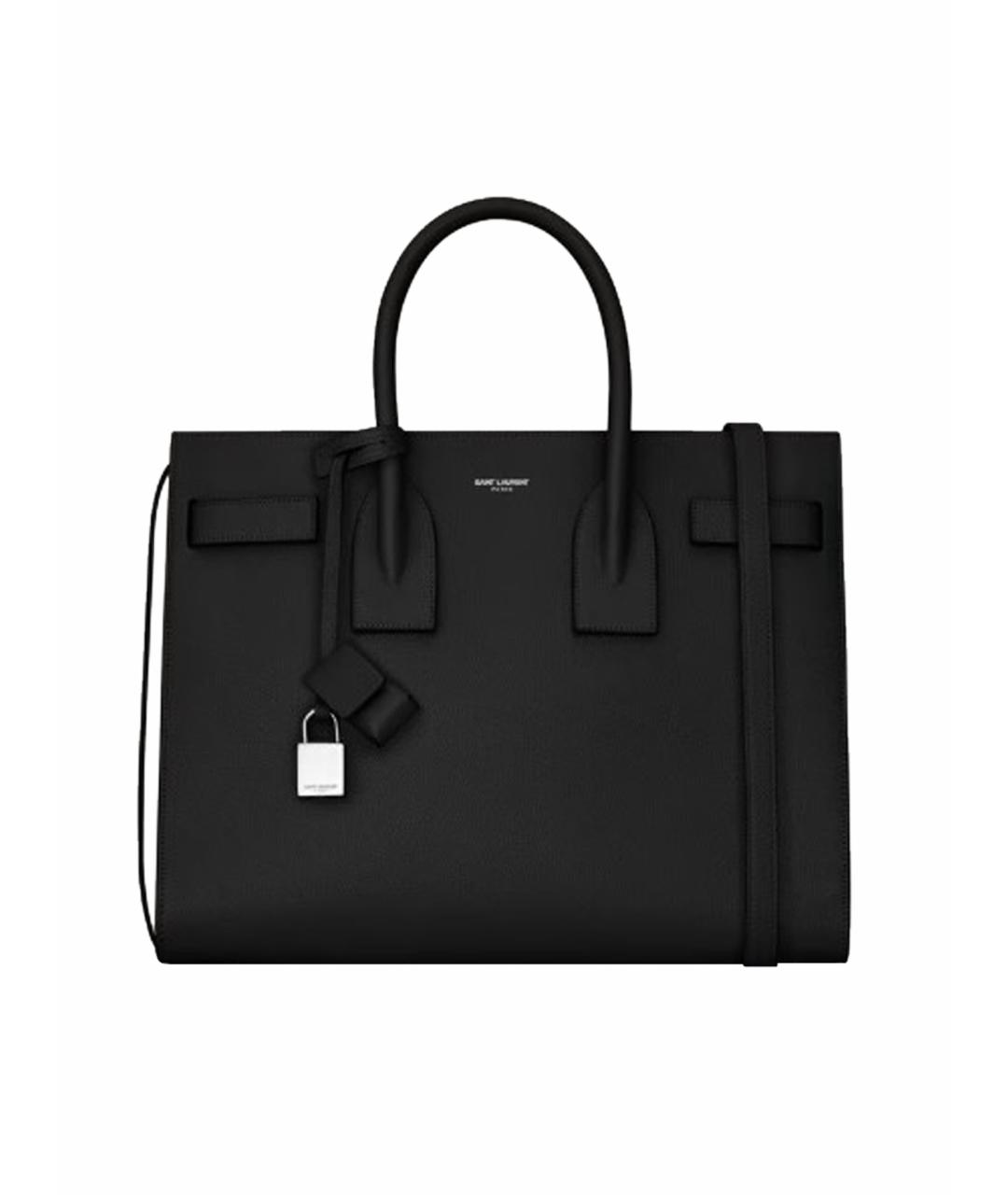 SAINT LAURENT Черная кожаная сумка через плечо, фото 1