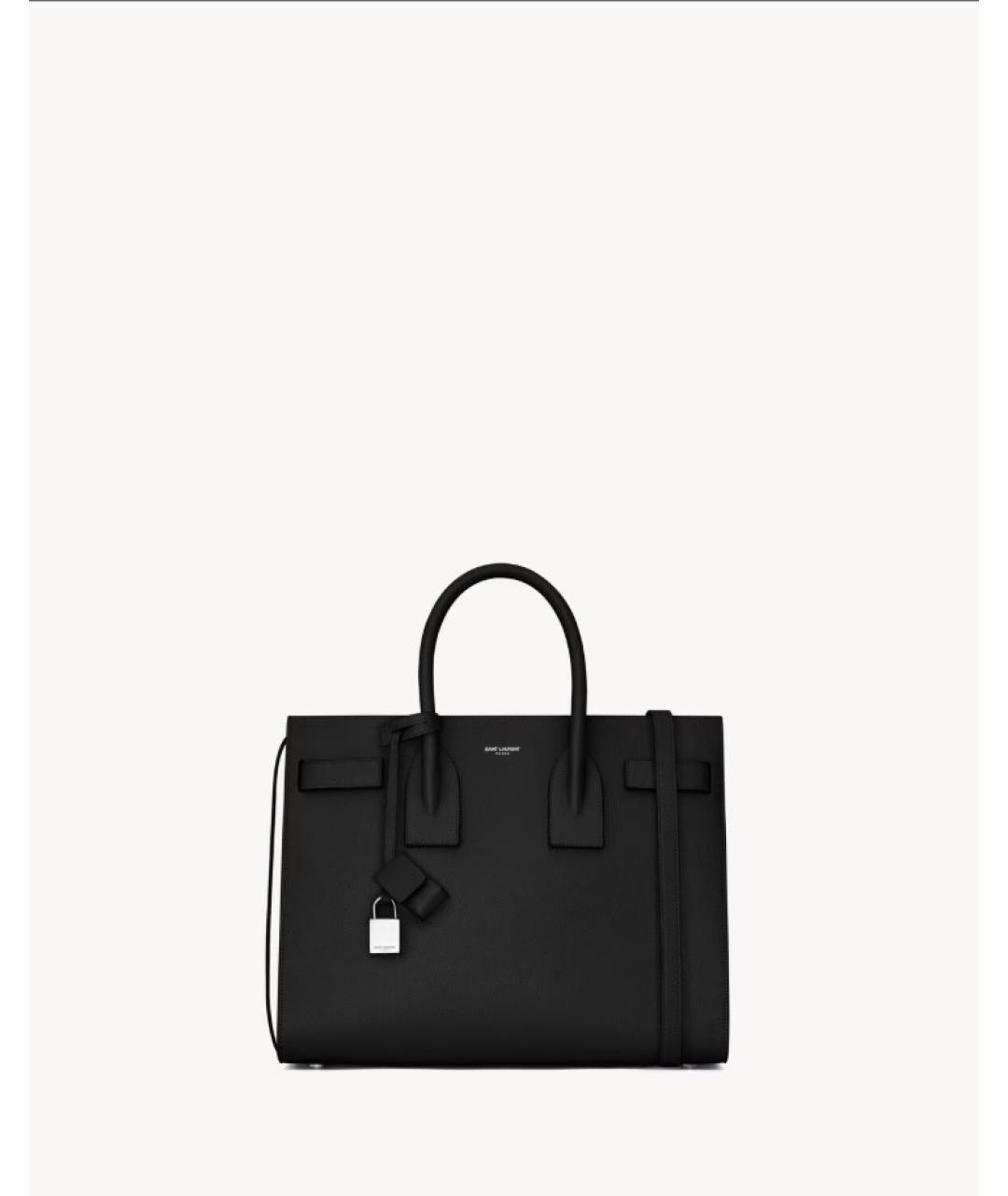 SAINT LAURENT Черная кожаная сумка через плечо, фото 10