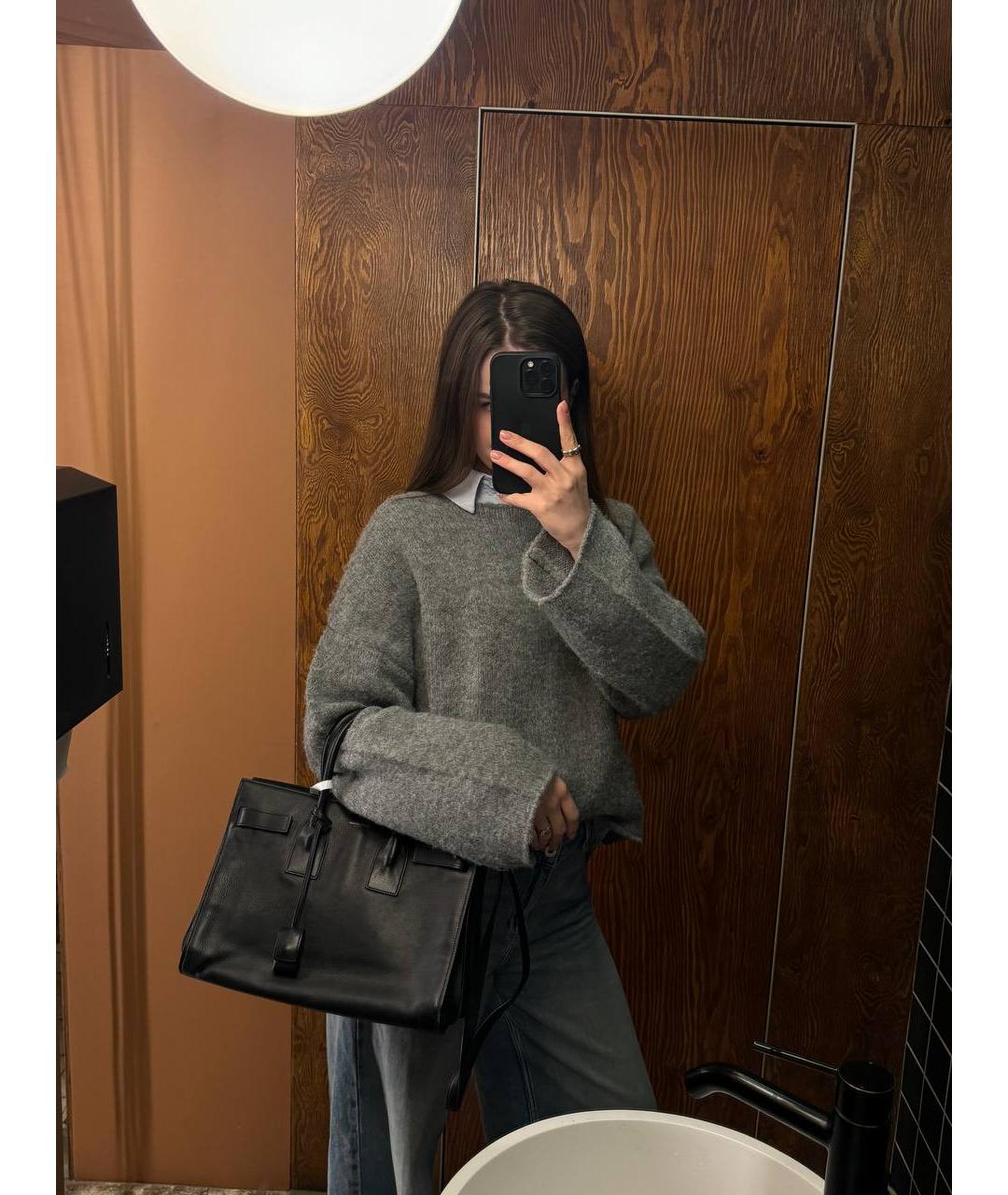 SAINT LAURENT Черная кожаная сумка через плечо, фото 7