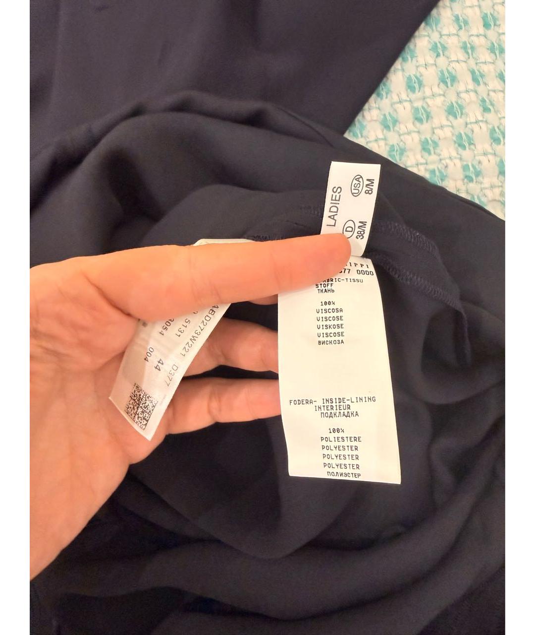 FABIANA FILIPPI Темно-синее вискозное повседневное платье, фото 5