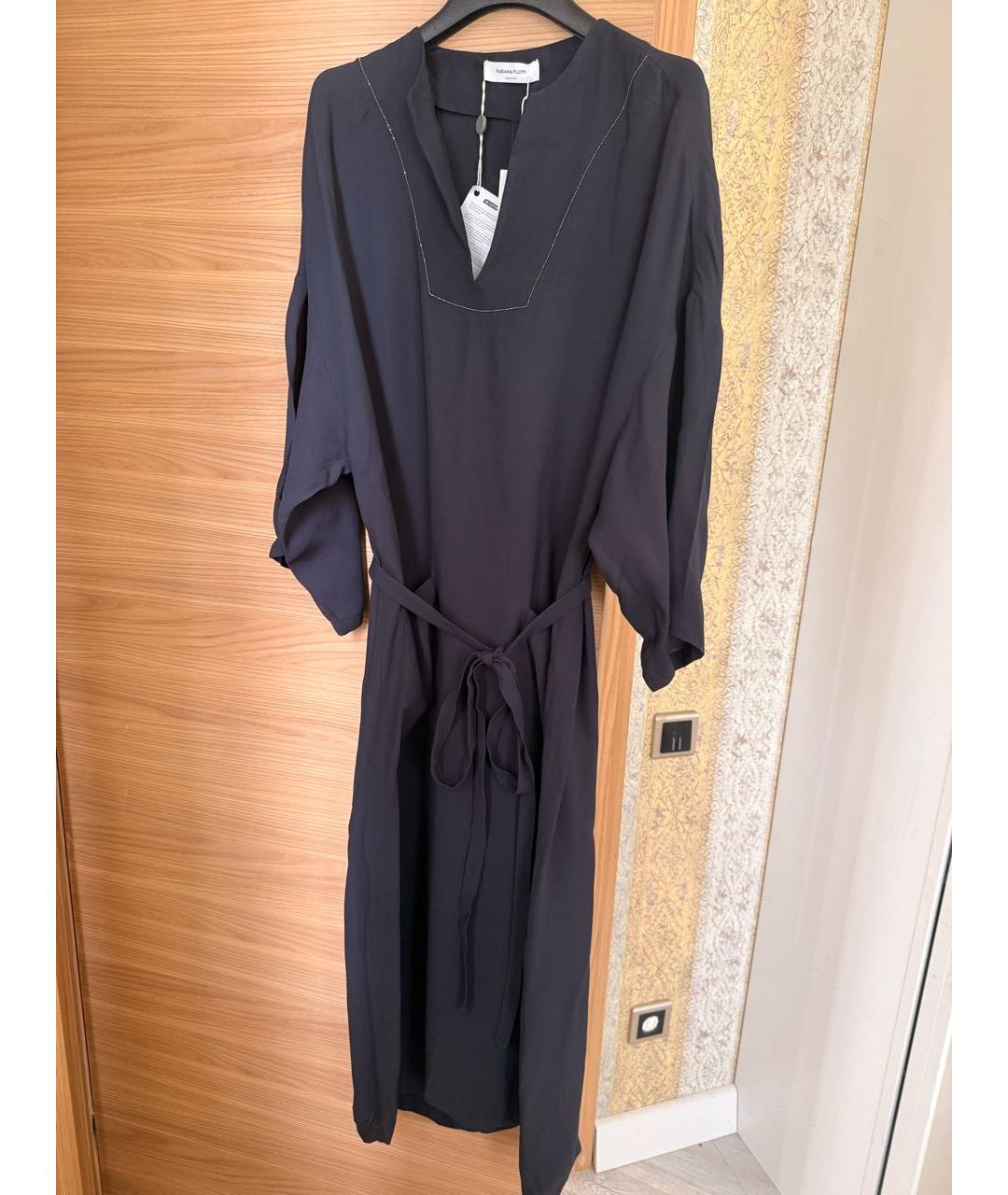 FABIANA FILIPPI Темно-синее вискозное повседневное платье, фото 2