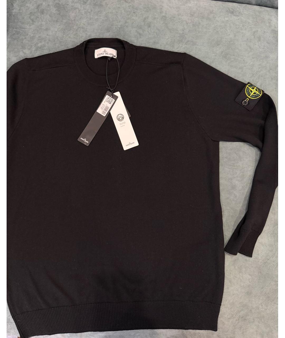 STONE ISLAND Черный шерстяной джемпер / свитер, фото 9