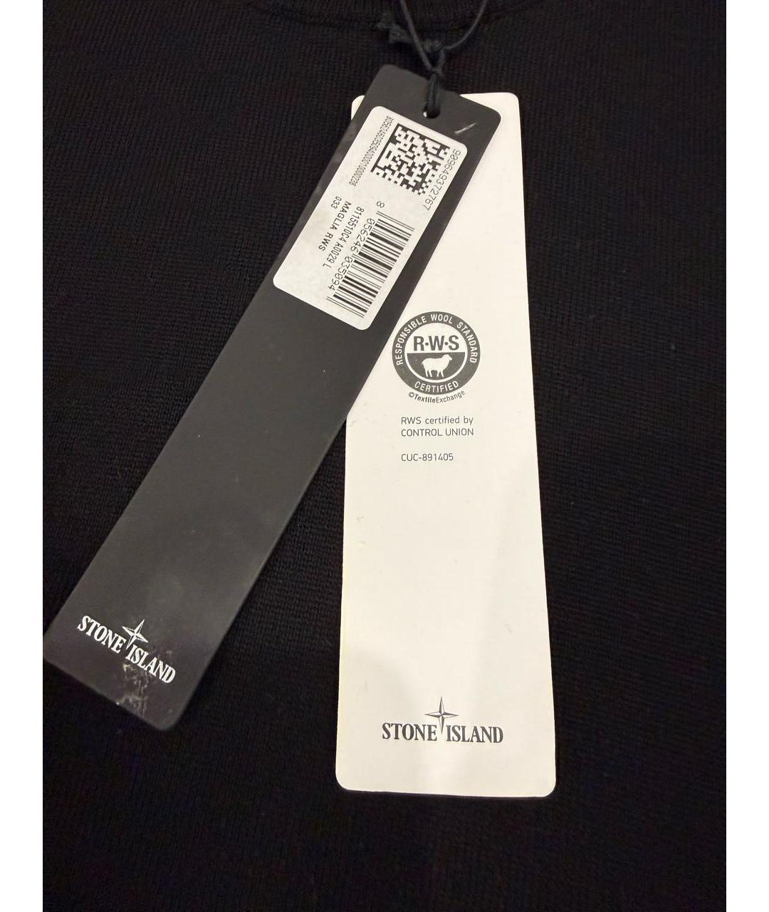 STONE ISLAND Черный шерстяной джемпер / свитер, фото 5