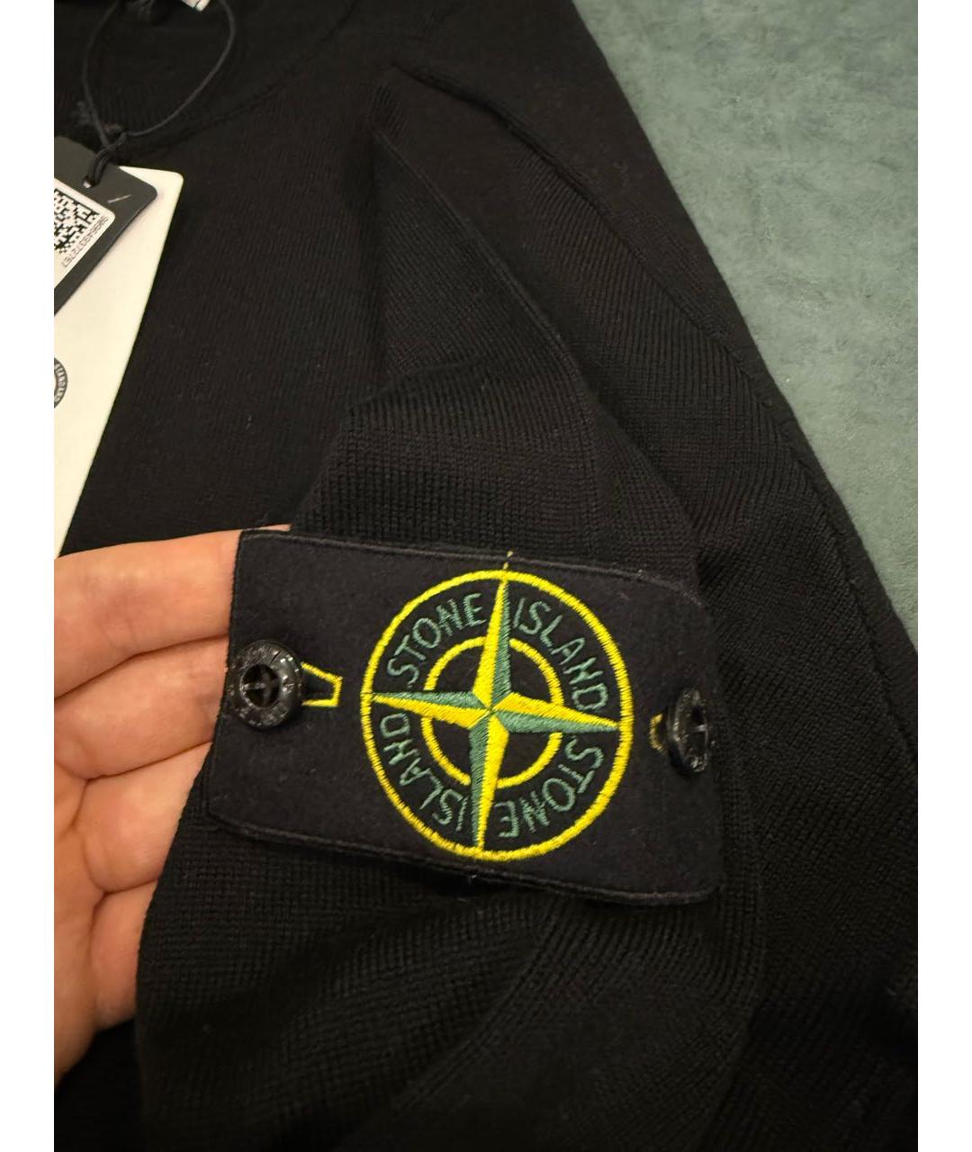 STONE ISLAND Черный шерстяной джемпер / свитер, фото 6