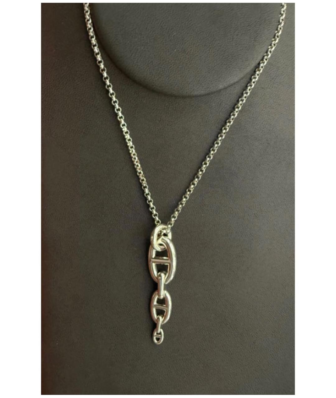 HERMES Серебряное серебряное колье, фото 4