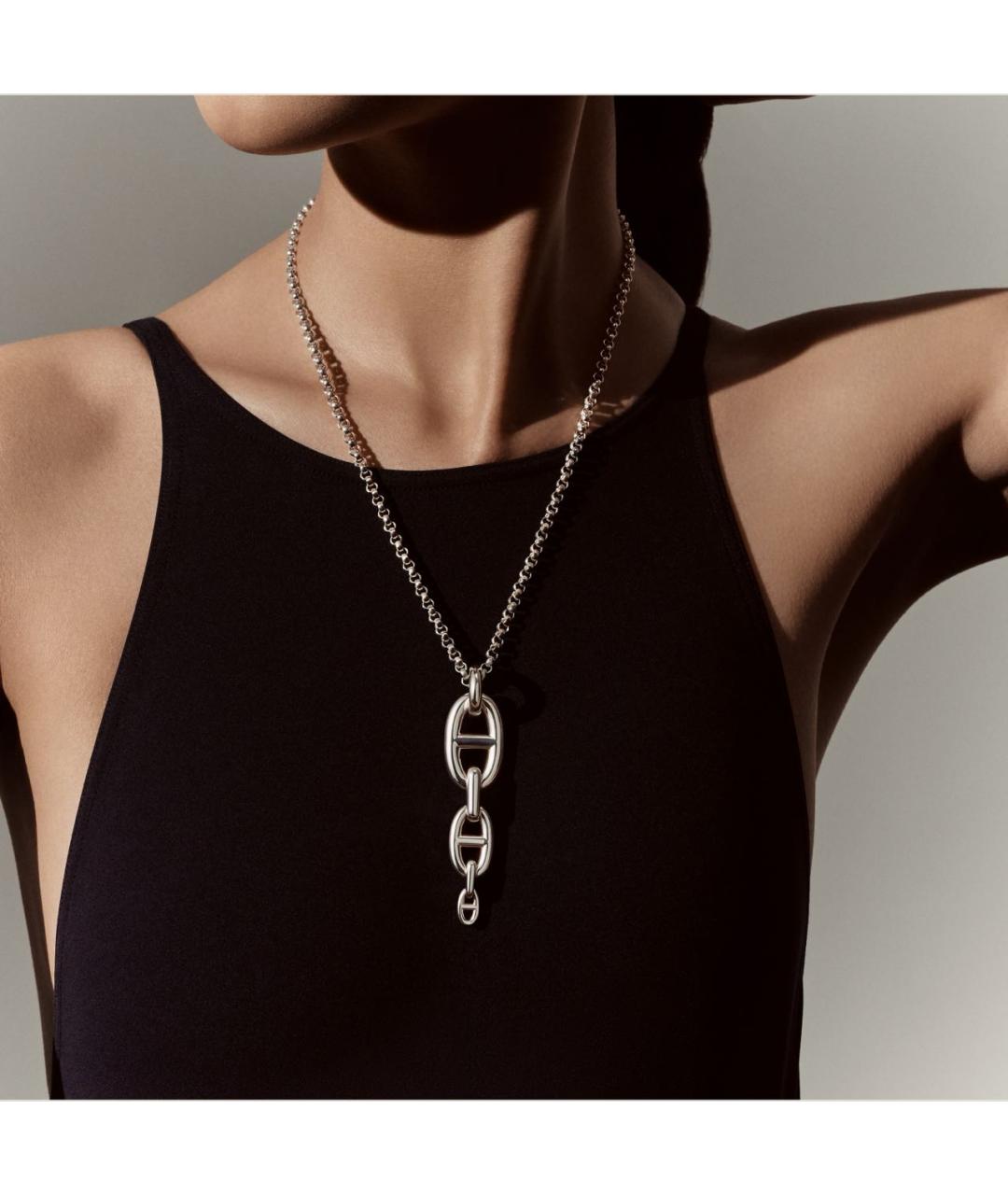HERMES Серебряное серебряное колье, фото 2