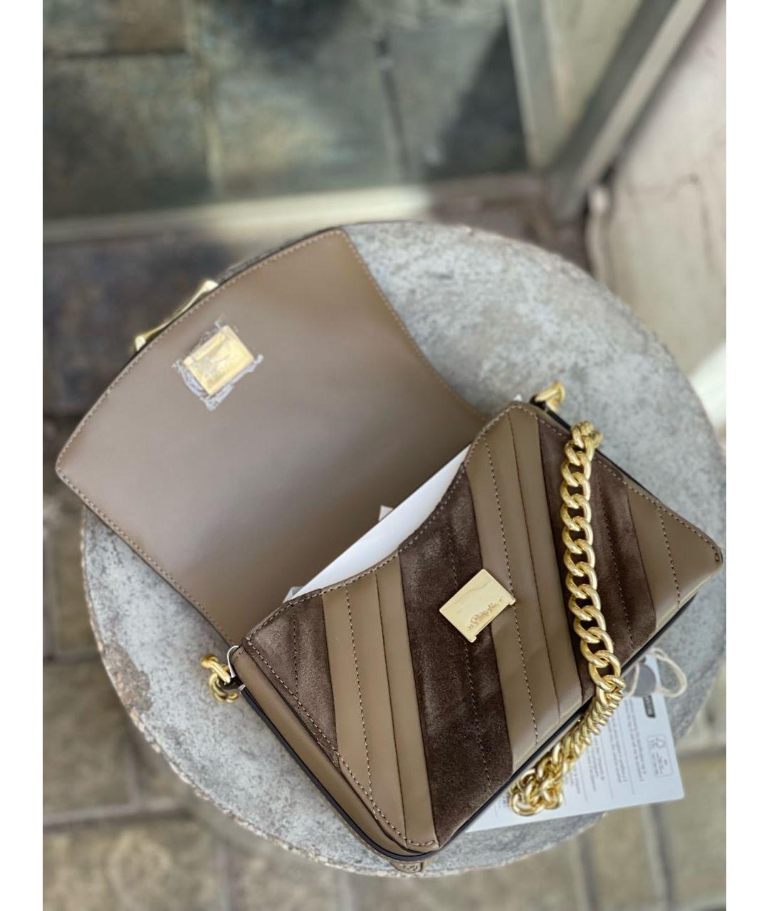 3.1 PHILLIP LIM Коричневая кожаная сумка с короткими ручками, фото 5