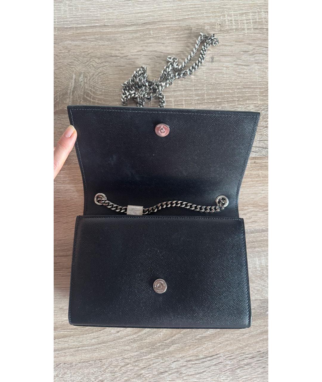 SAINT LAURENT Черная кожаная сумка через плечо, фото 6