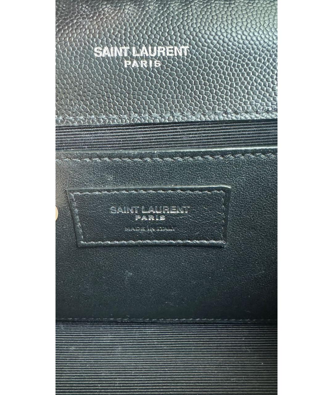 SAINT LAURENT Черная кожаная сумка через плечо, фото 8