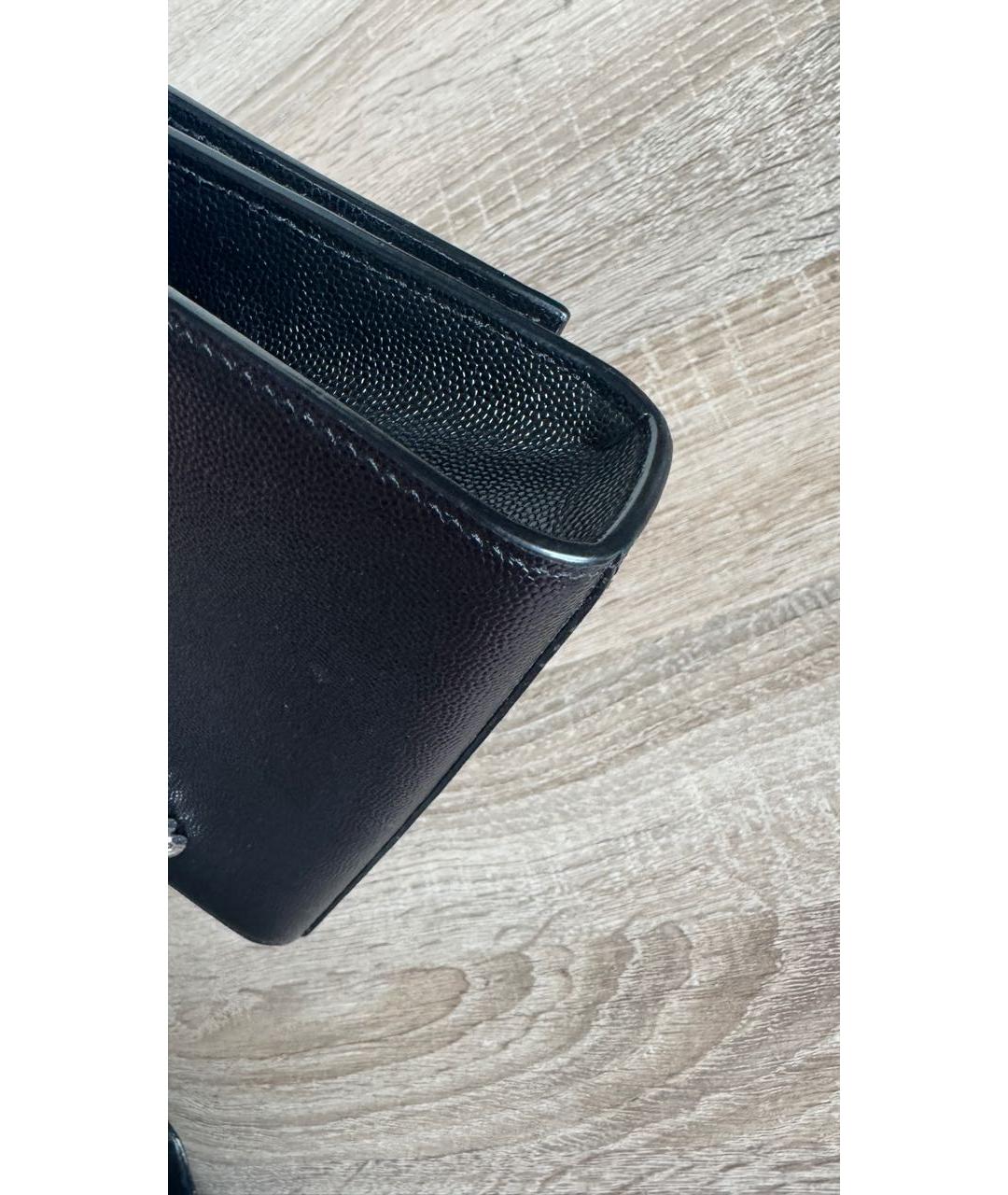 SAINT LAURENT Черная кожаная сумка через плечо, фото 3