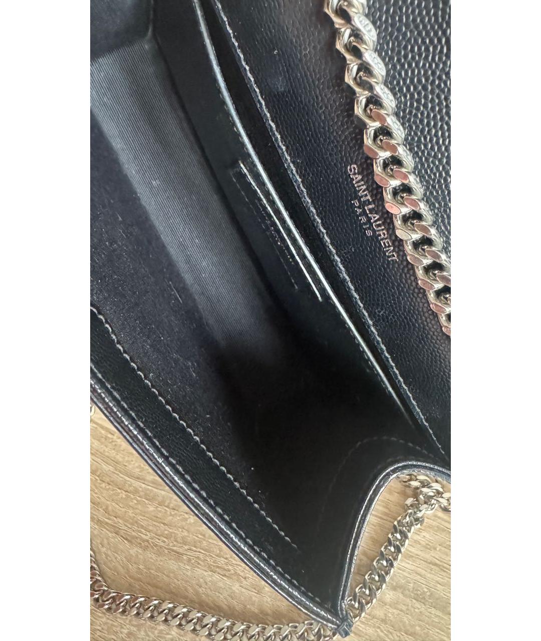 SAINT LAURENT Черная кожаная сумка через плечо, фото 7