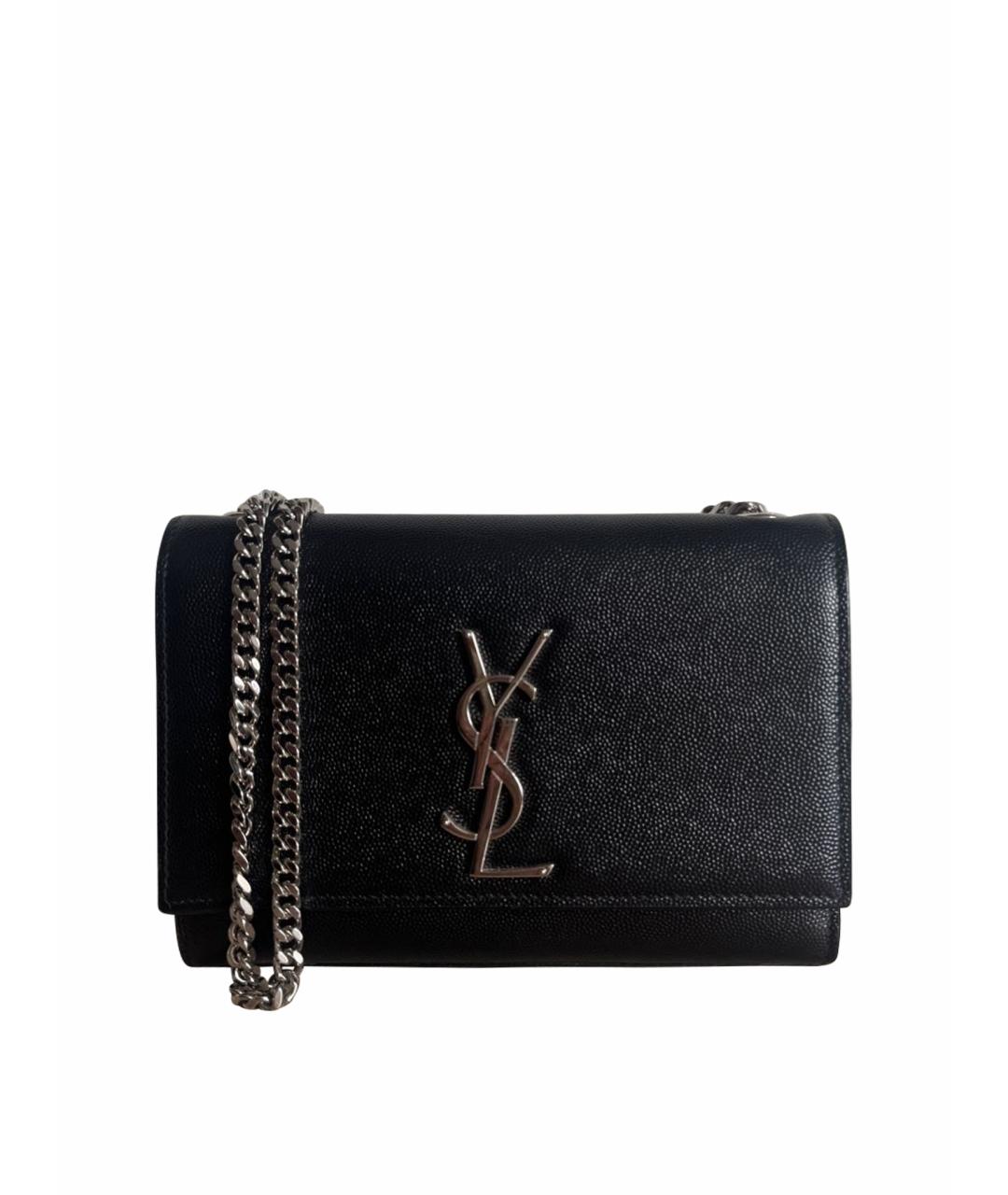 SAINT LAURENT Черная кожаная сумка через плечо, фото 1