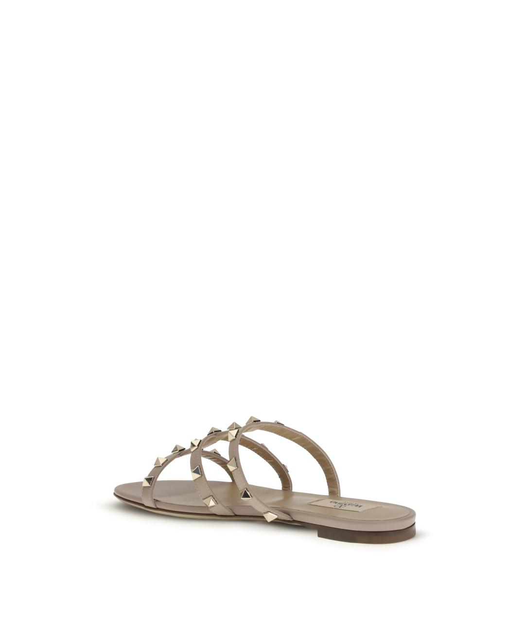 VALENTINO Розовые кожаные шлепанцы, фото 3