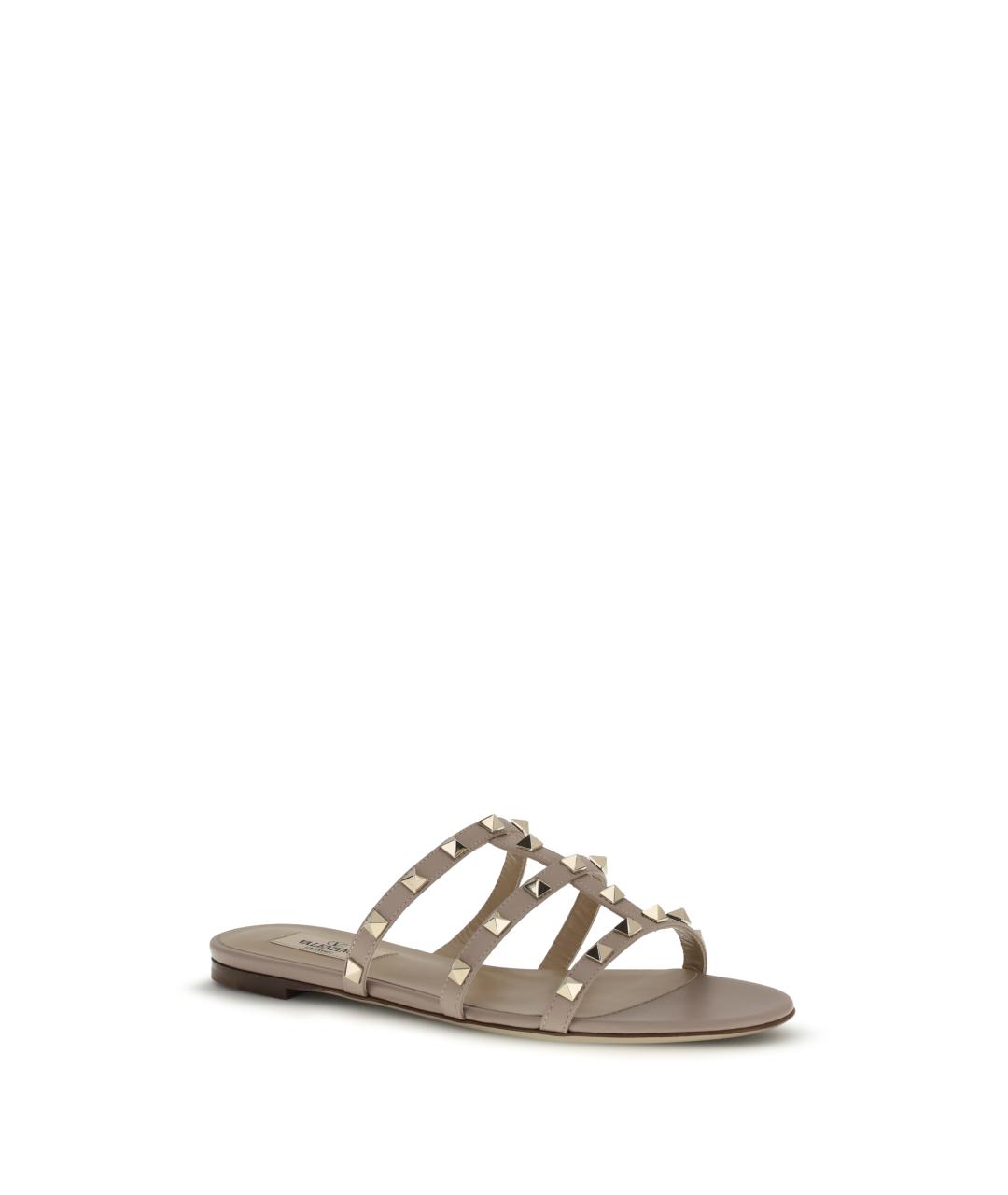 VALENTINO Розовые кожаные шлепанцы, фото 2