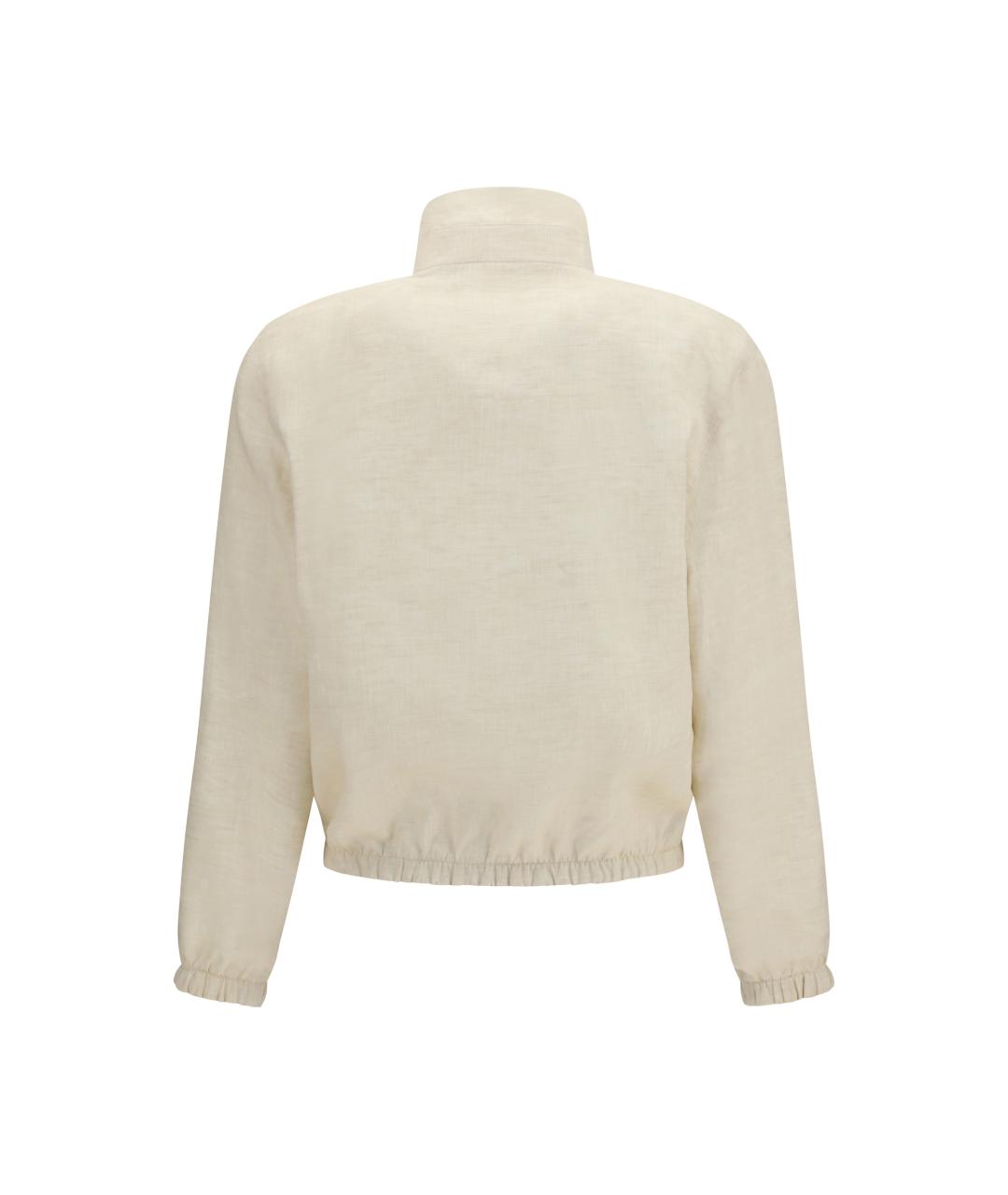 LORO PIANA Бежевая льняная куртка, фото 4