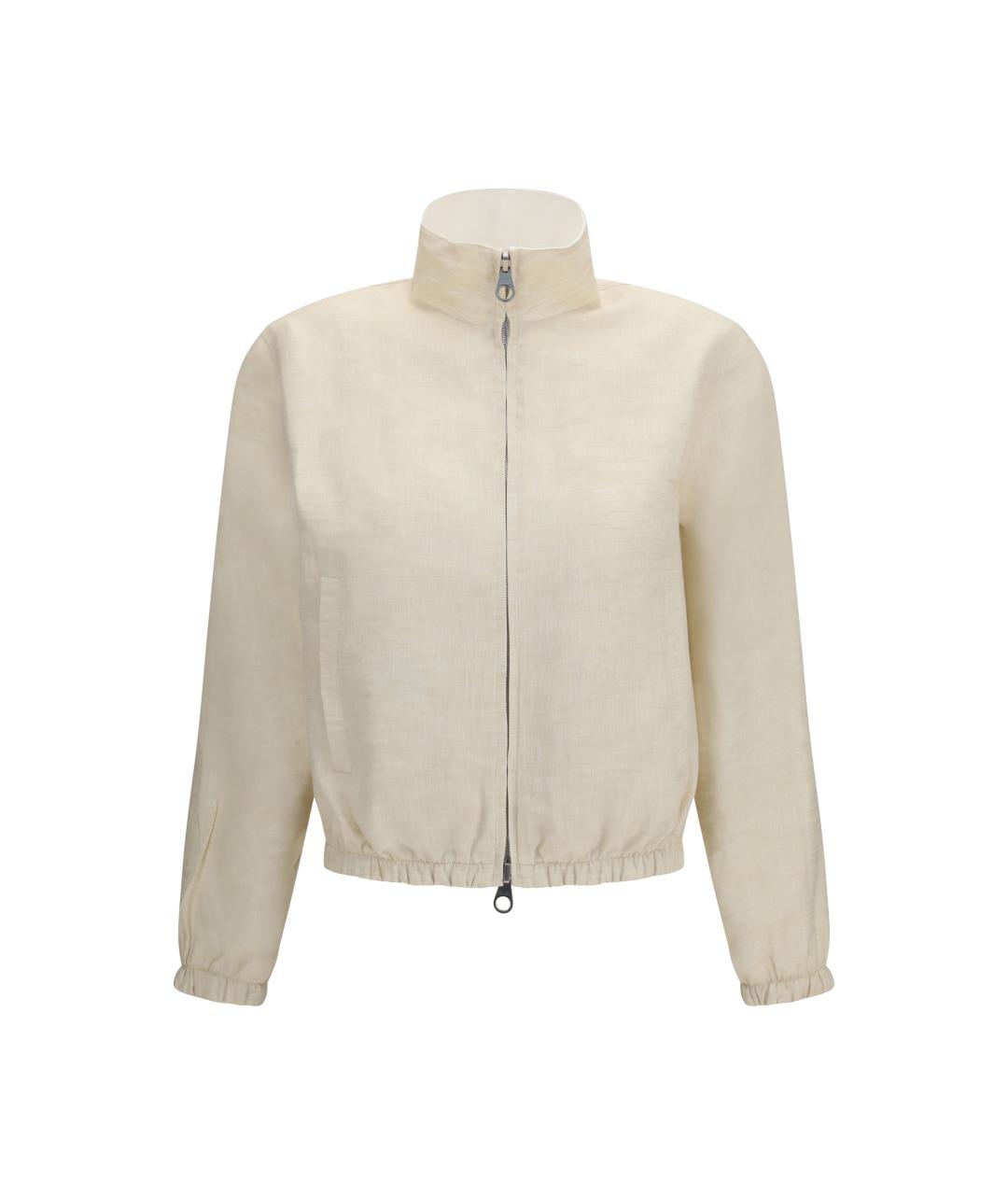 LORO PIANA Бежевая льняная куртка, фото 2