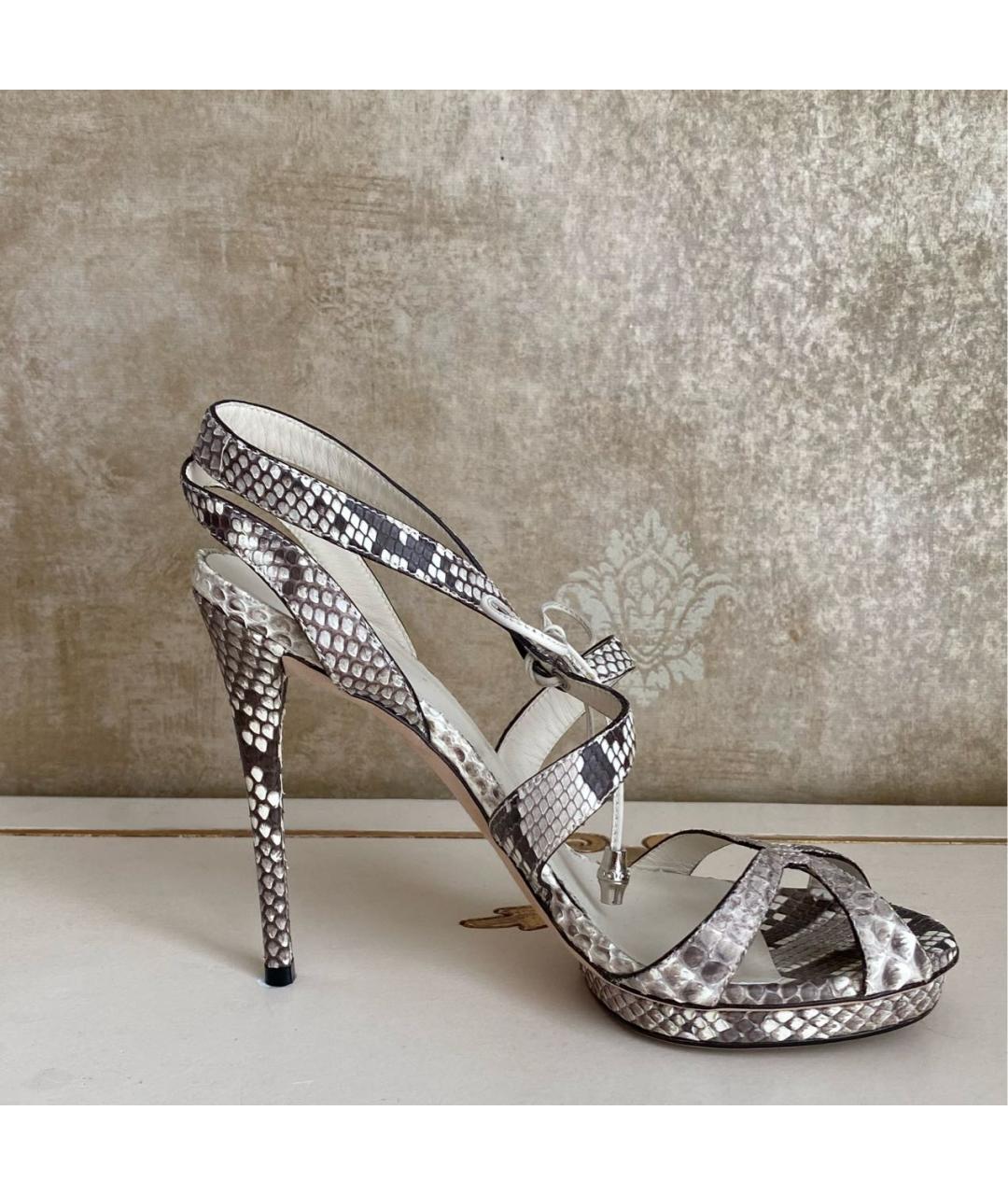 GUCCI Белые босоножки из экзотической кожи, фото 9