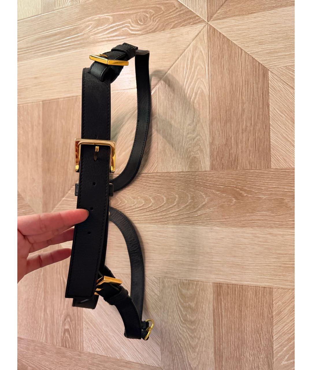JACQUEMUS Черный кожаный ремень, фото 6