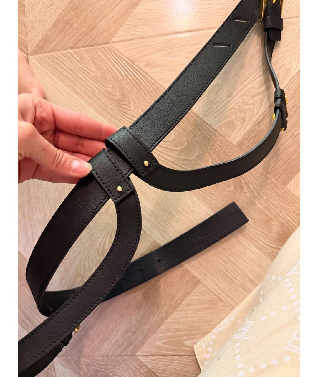 JACQUEMUS Черный кожаный ремень, фото 5