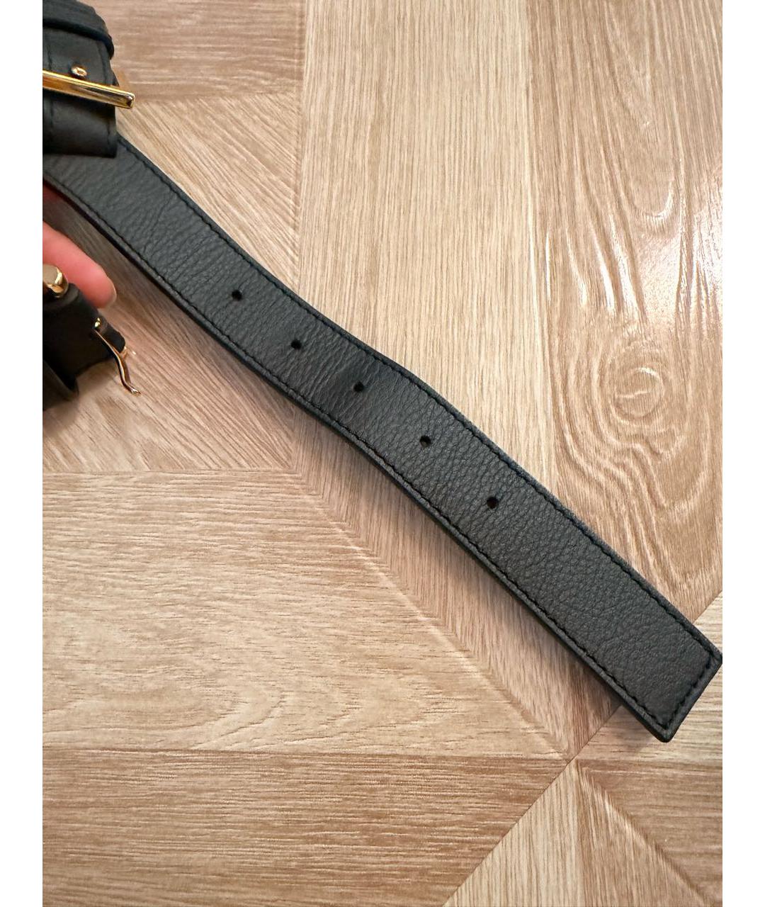 JACQUEMUS Черный кожаный ремень, фото 3