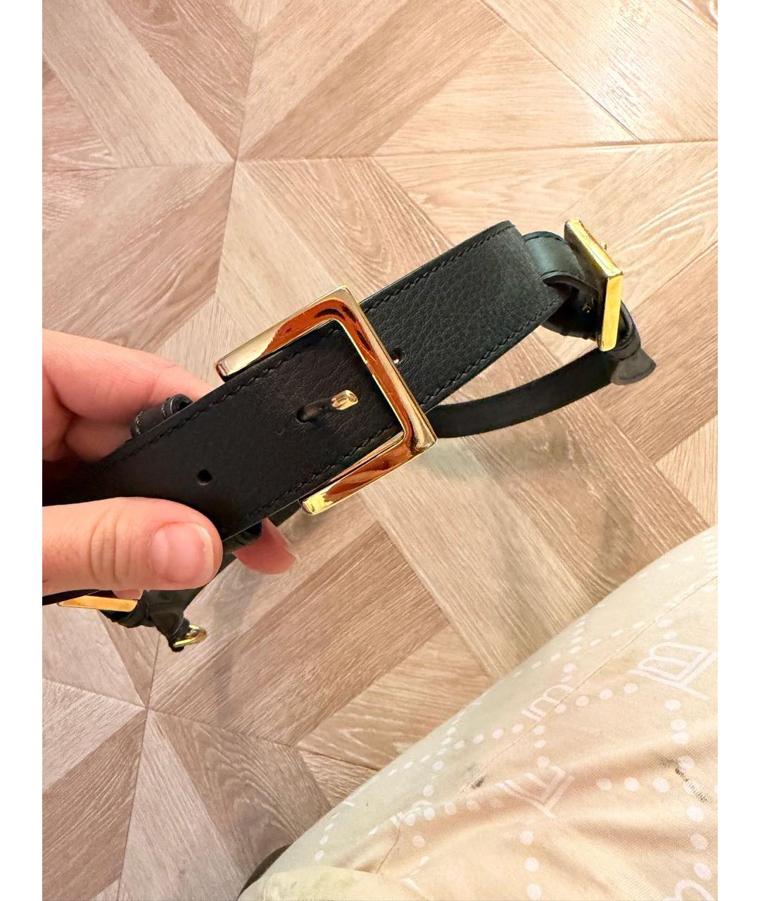 JACQUEMUS Черный кожаный ремень, фото 2