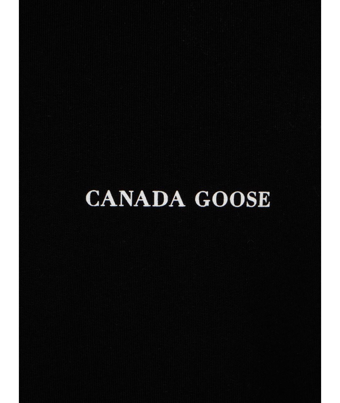 CANADA GOOSE Черная хлопковая футболка, фото 3