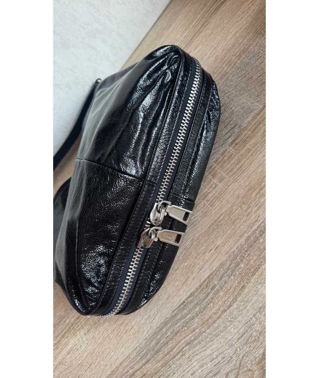 SAINT LAURENT Черная сумка через плечо из лакированной кожи, фото 7