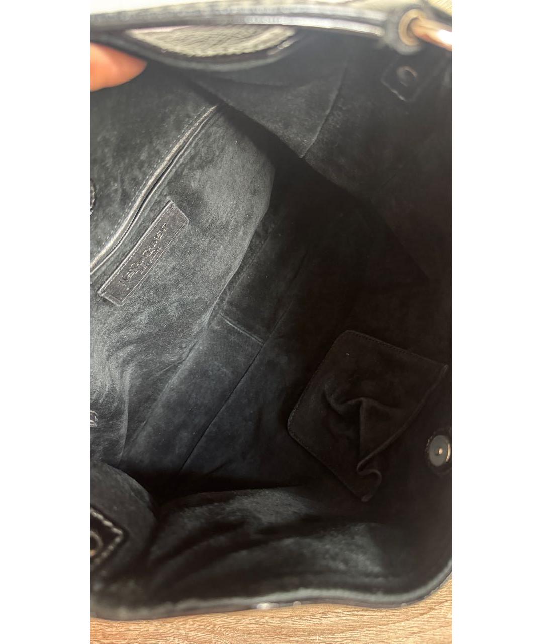 SAINT LAURENT Черная сумка через плечо из лакированной кожи, фото 8