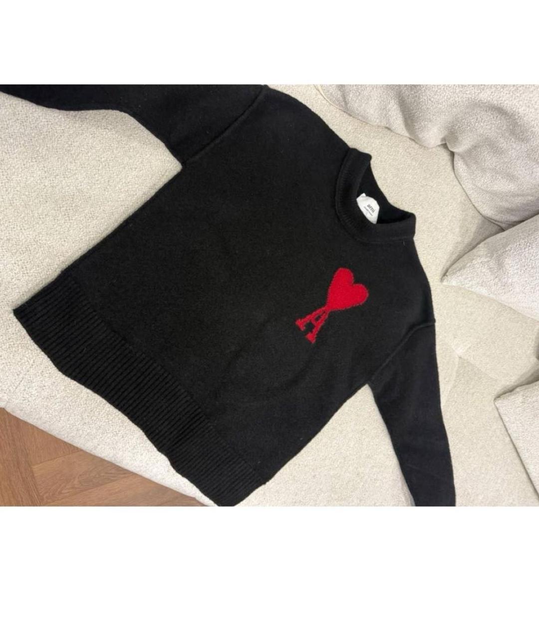 Ami Paris Черный шерстяной джемпер / свитер, фото 3