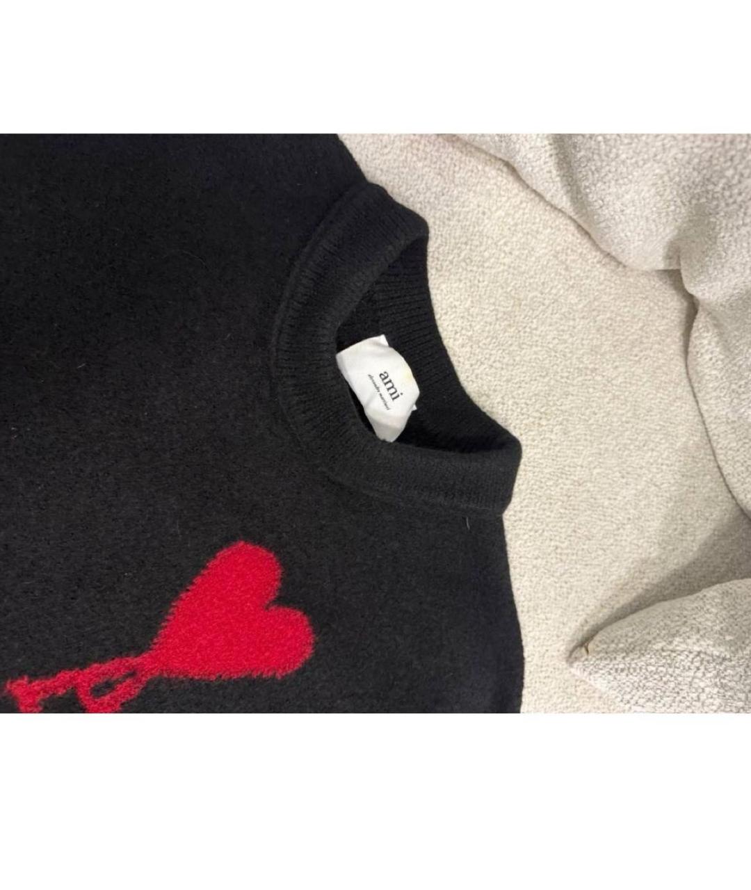 Ami Paris Черный шерстяной джемпер / свитер, фото 2