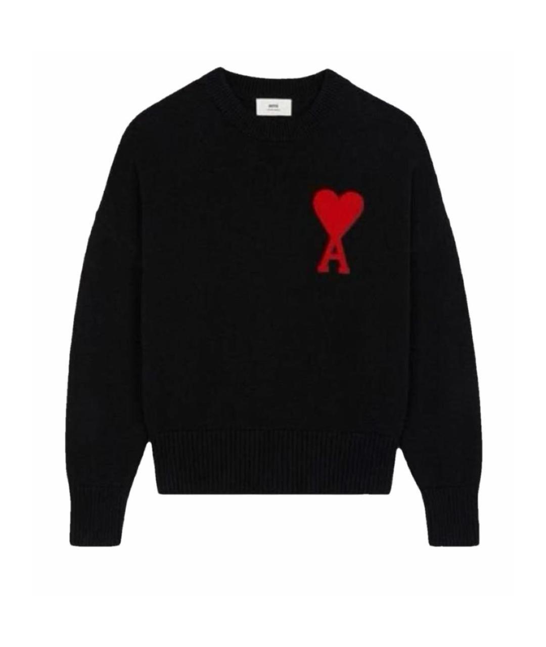 Ami Paris Черный шерстяной джемпер / свитер, фото 4