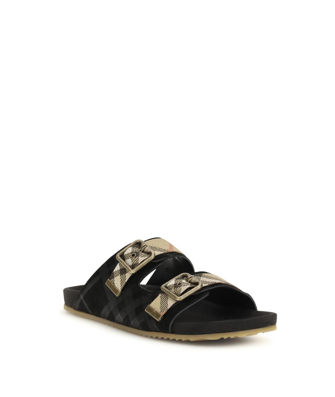 BURBERRY Черные замшевые сандалии, фото 2