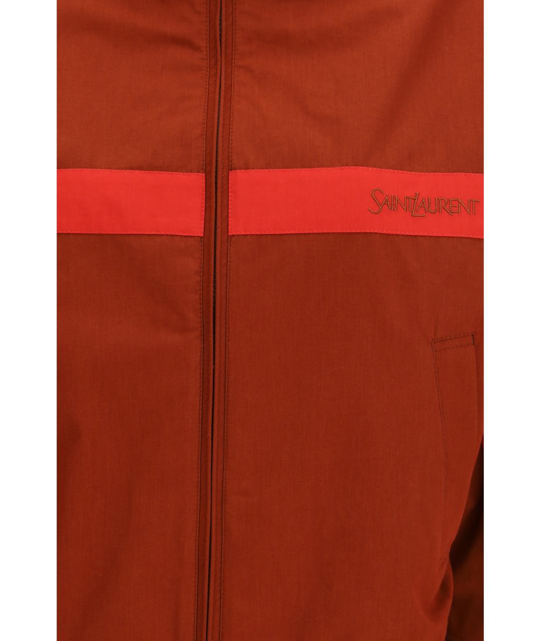 SAINT LAURENT Оранжевая хлопковая куртка, фото 3