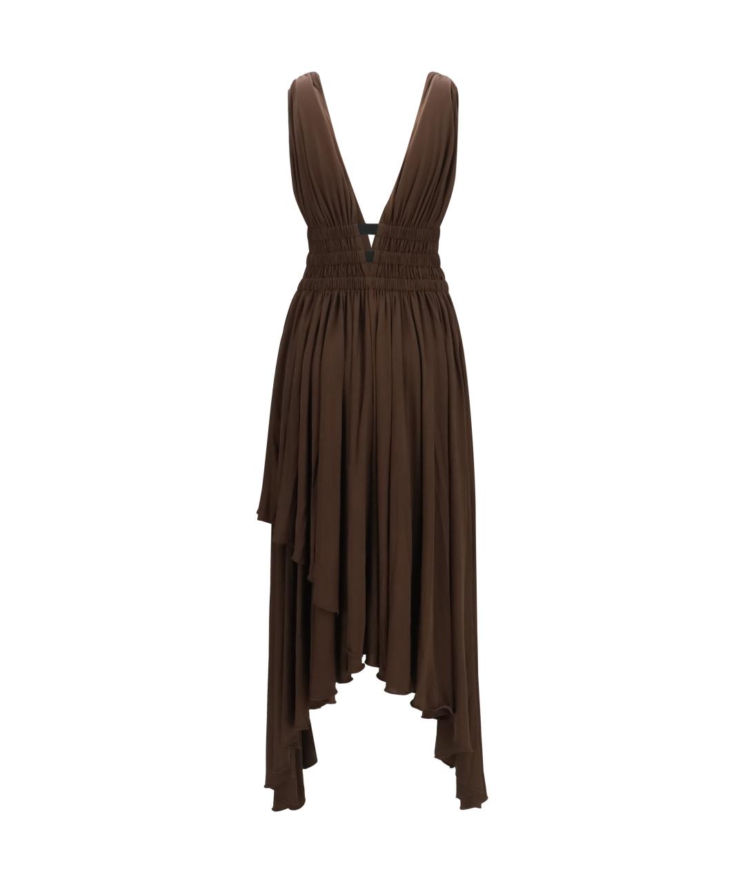 ALAIA Коричневое вискозное коктейльное платье, фото 2