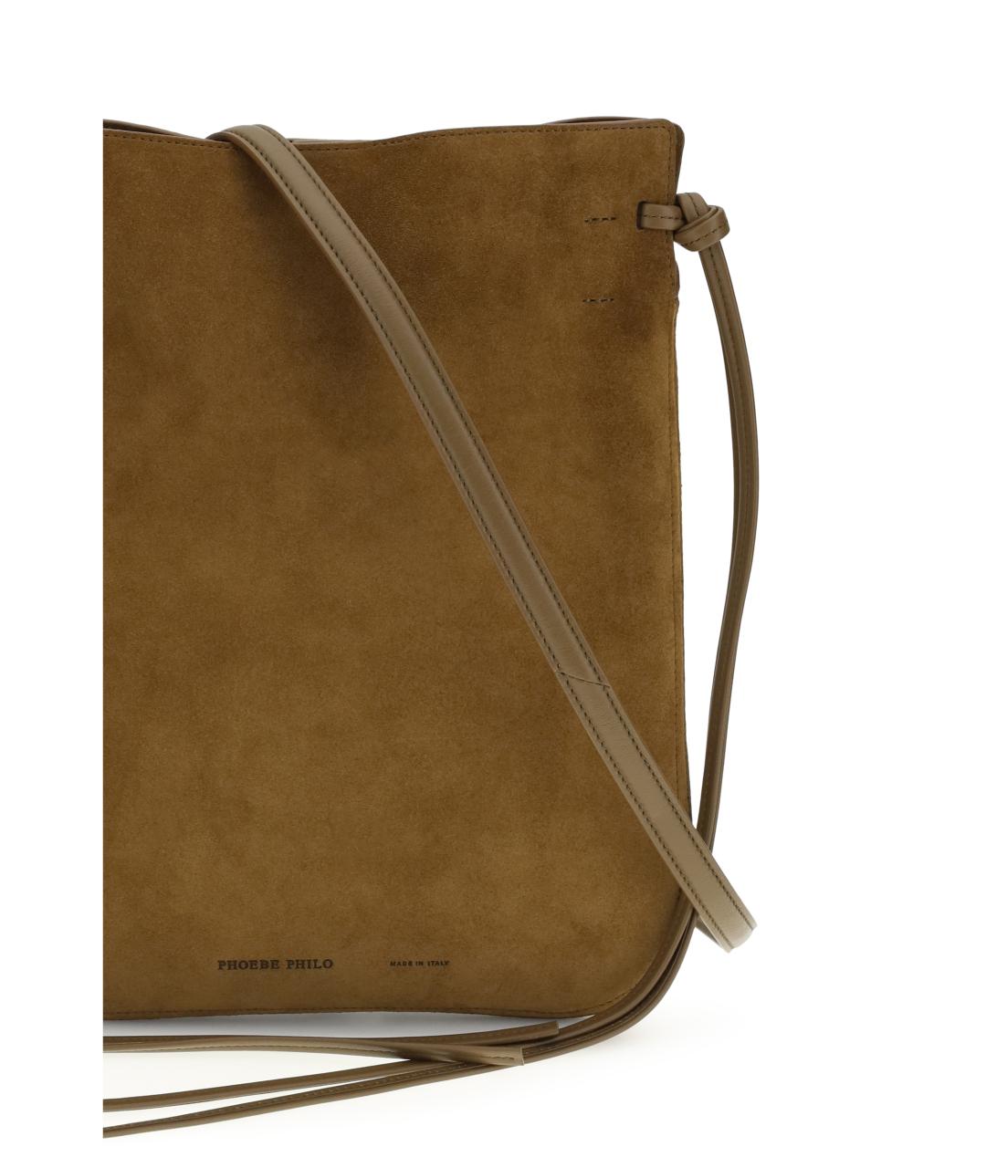 PHOEBE PHILO Коричневая замшевая сумка через плечо, фото 4