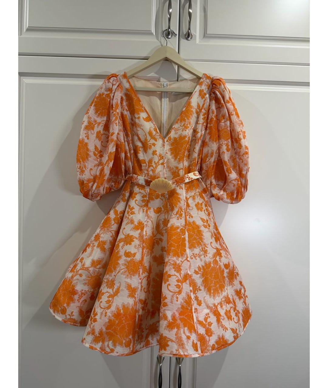 ZIMMERMANN Оранжевое шелковое коктейльное платье, фото 9