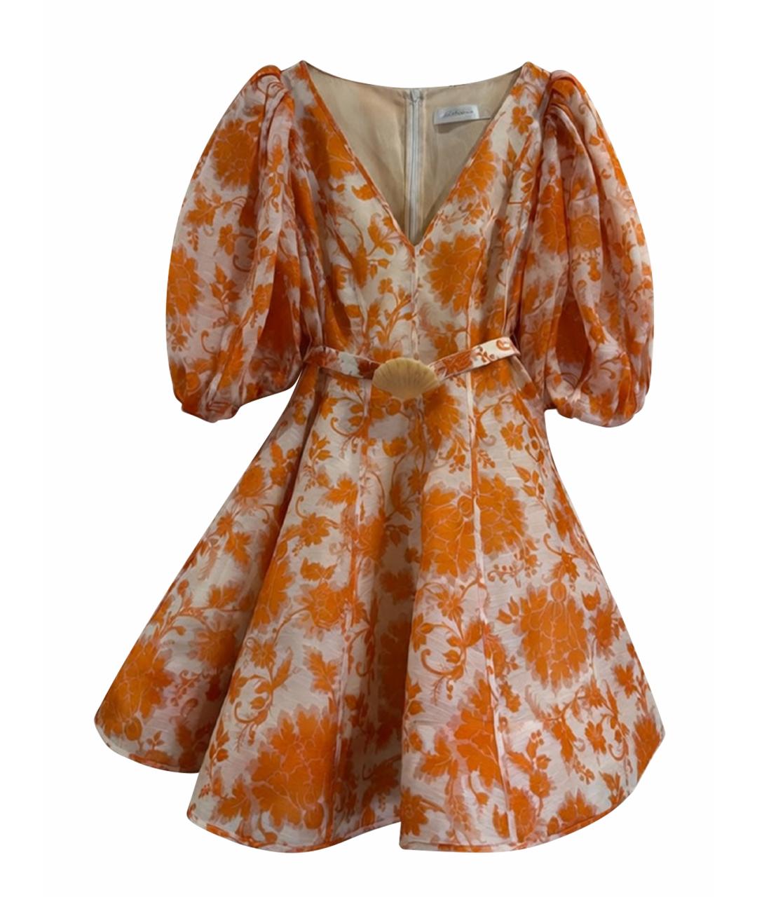 ZIMMERMANN Оранжевое шелковое коктейльное платье, фото 1