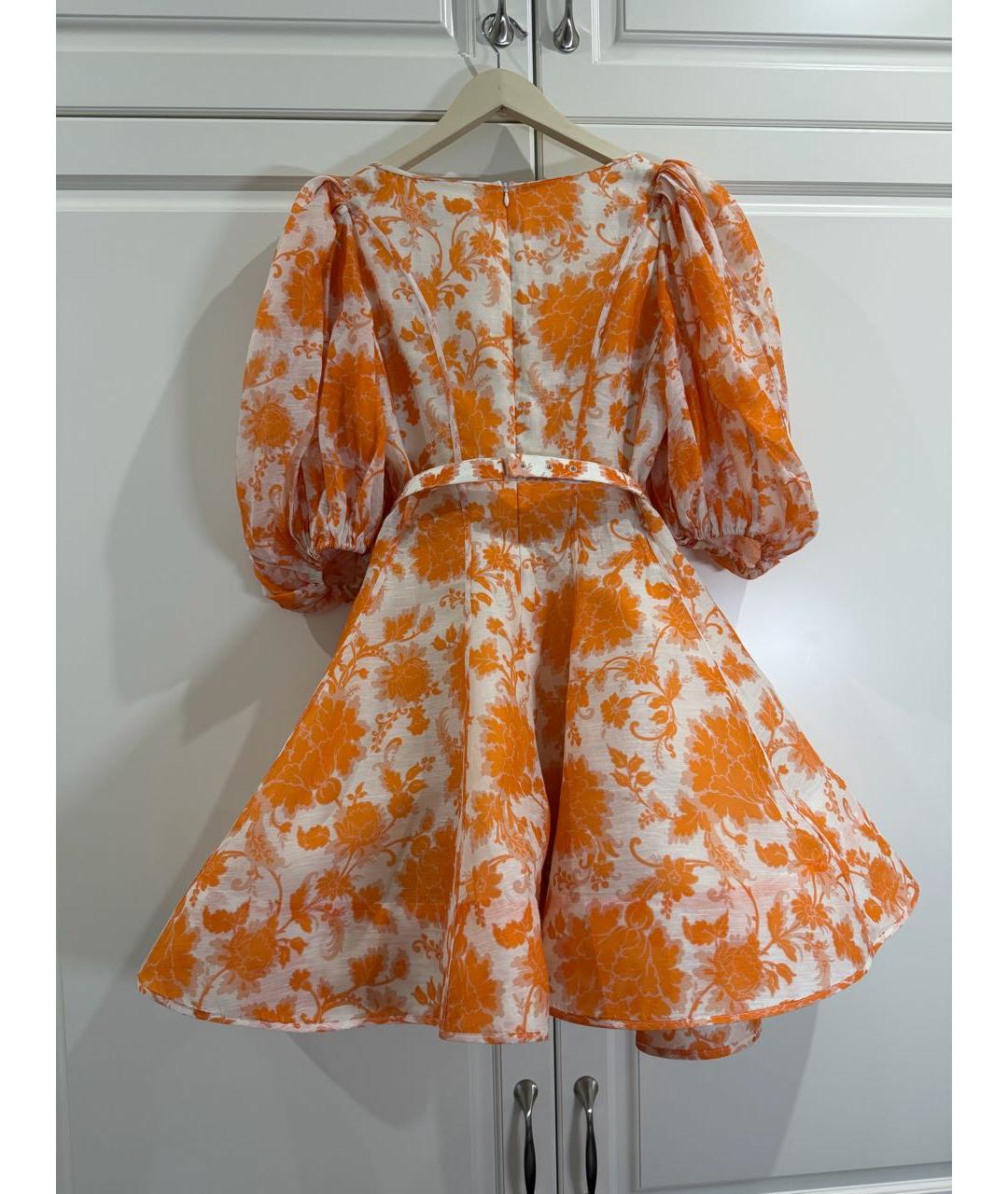 ZIMMERMANN Оранжевое шелковое коктейльное платье, фото 2