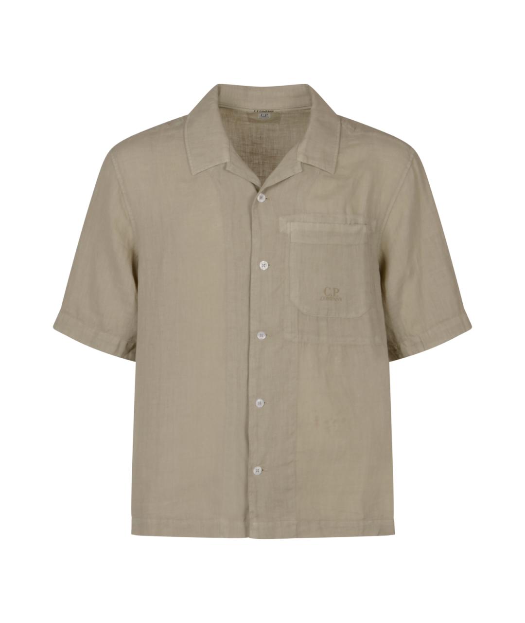 CP COMPANY Серая льняная кэжуал рубашка, фото 1