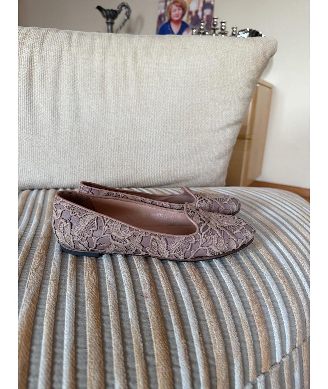 VALENTINO Бежевые кожаные балетки, фото 9