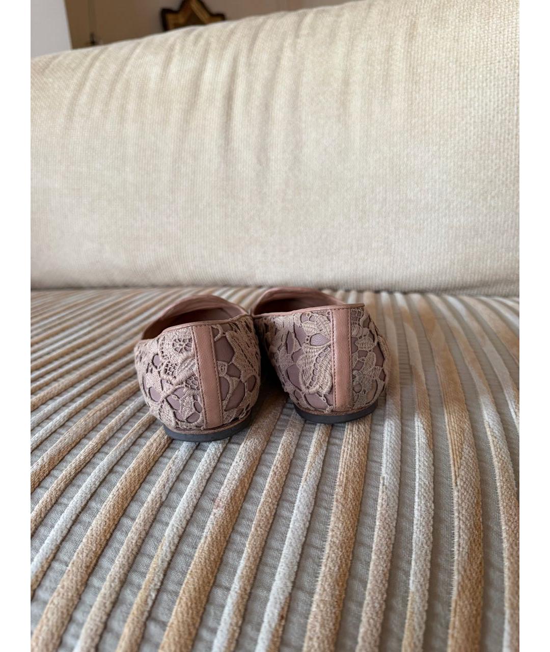 VALENTINO Бежевые кожаные балетки, фото 7