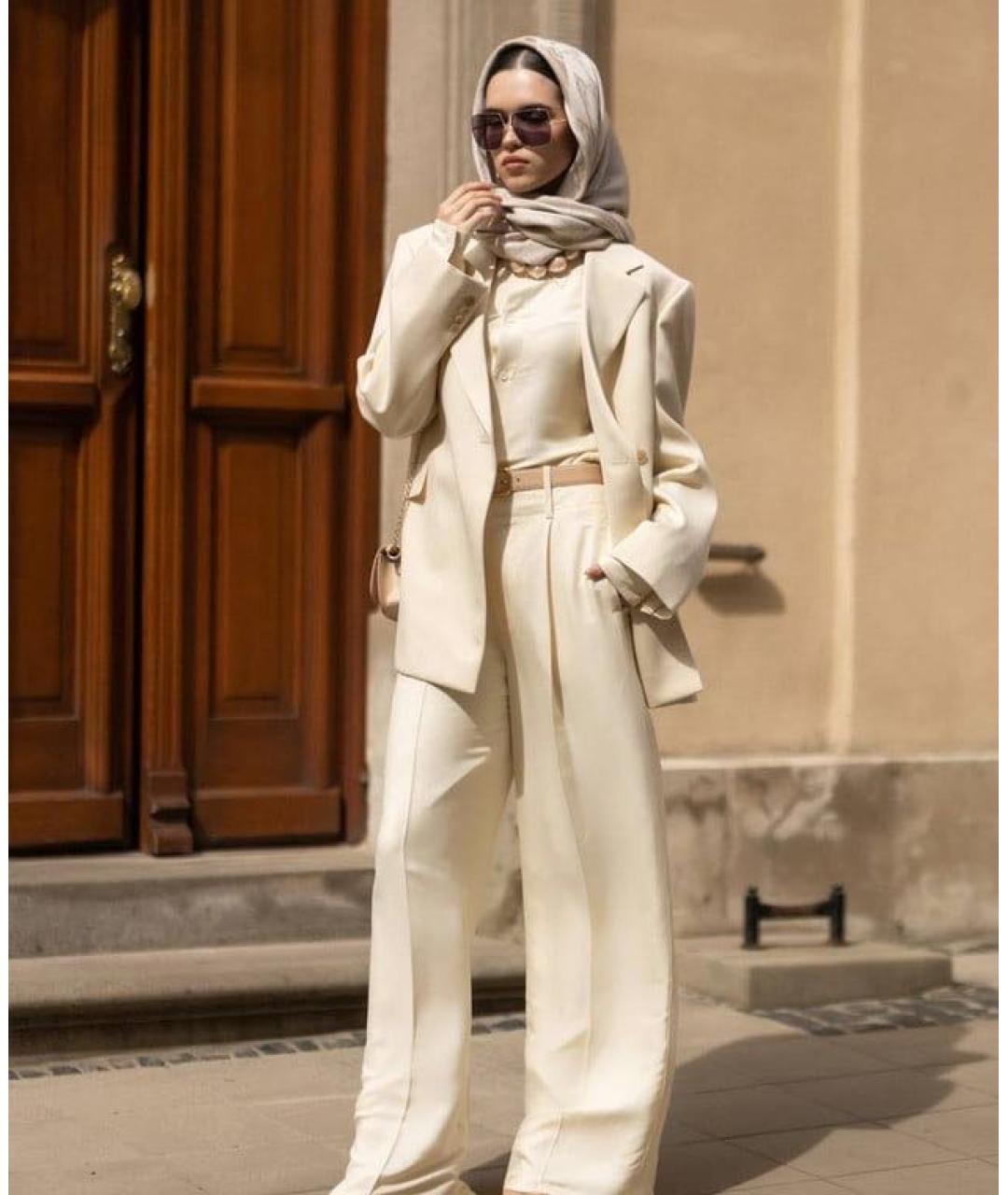 BOTTEGA VENETA Бежевые брюки широкие, фото 3