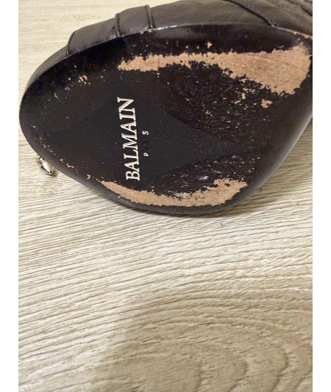 BALMAIN Черные кожаные босоножки, фото 5