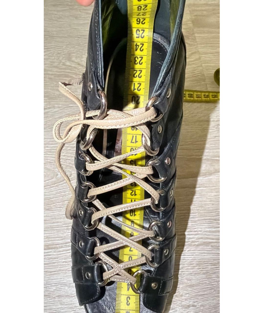 BALMAIN Черные кожаные босоножки, фото 8