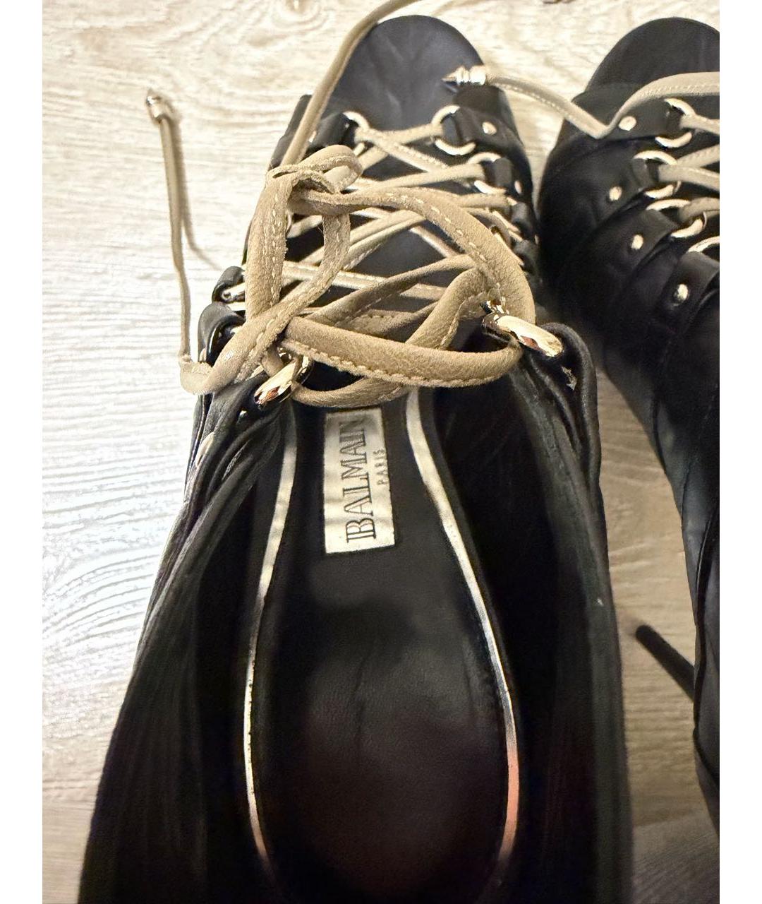 BALMAIN Черные кожаные босоножки, фото 6