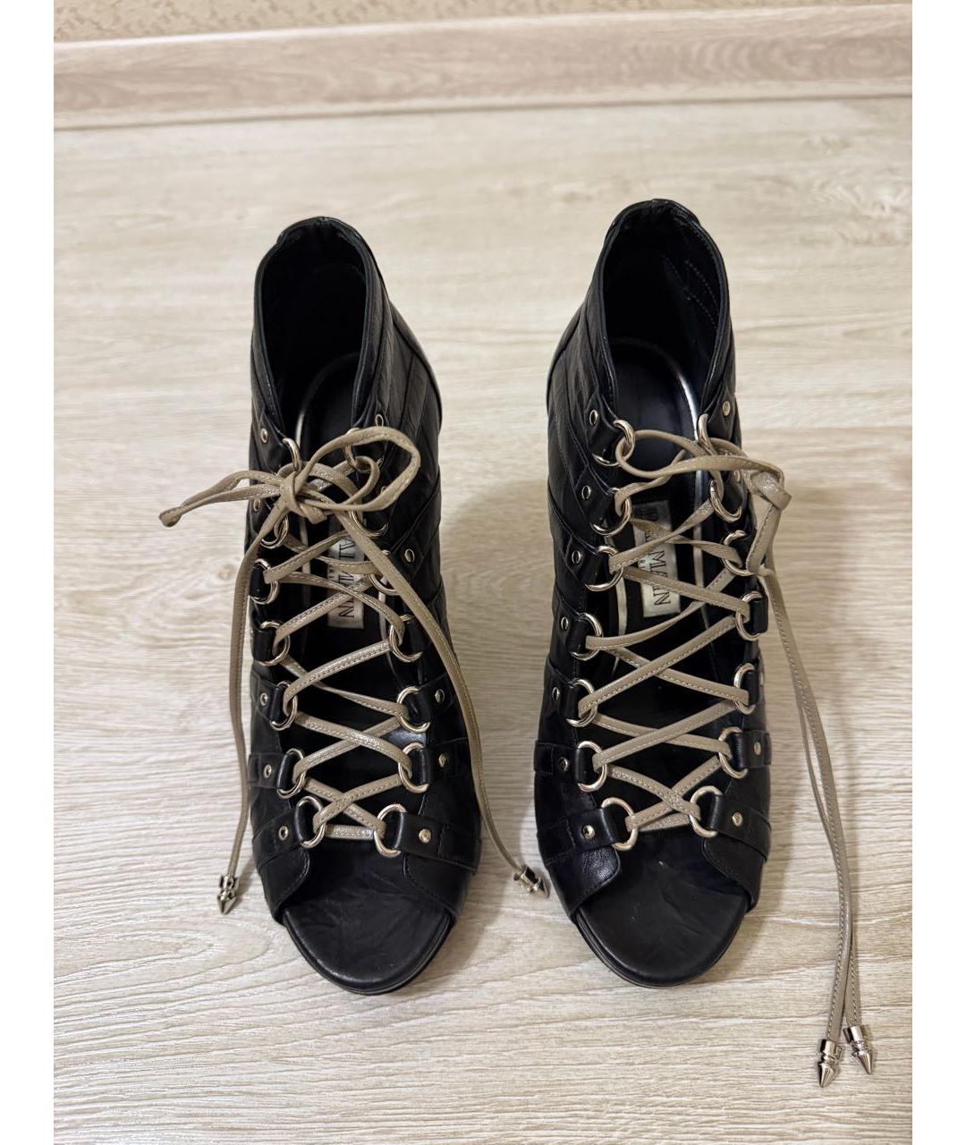 BALMAIN Черные кожаные босоножки, фото 2