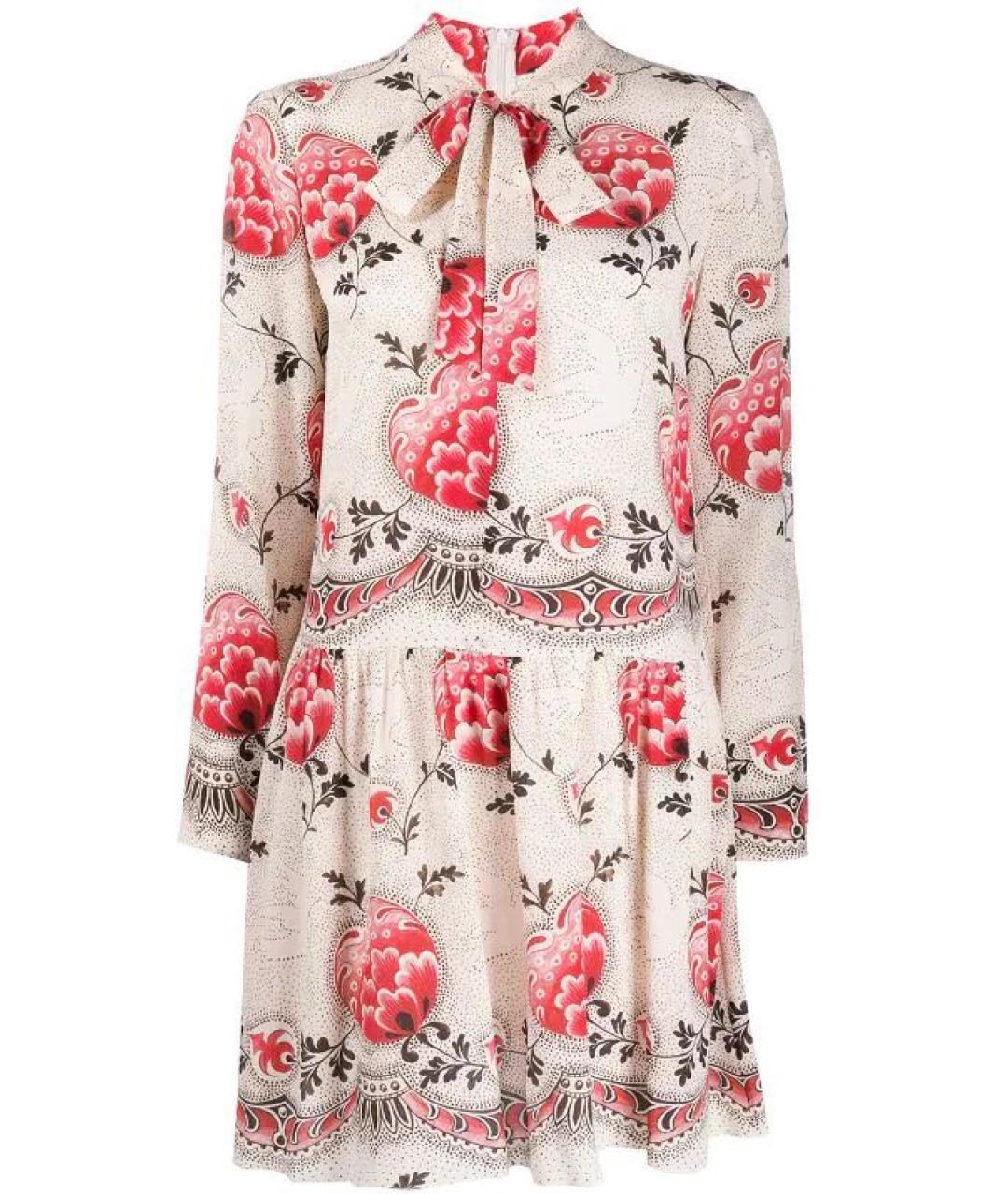 RED VALENTINO Мульти шелковое коктейльное платье, фото 6