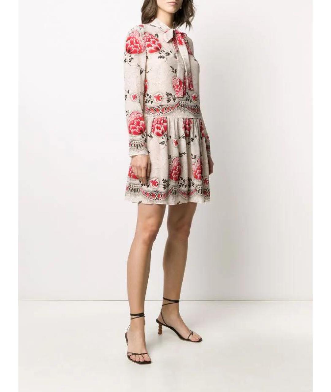 RED VALENTINO Мульти шелковое коктейльное платье, фото 8